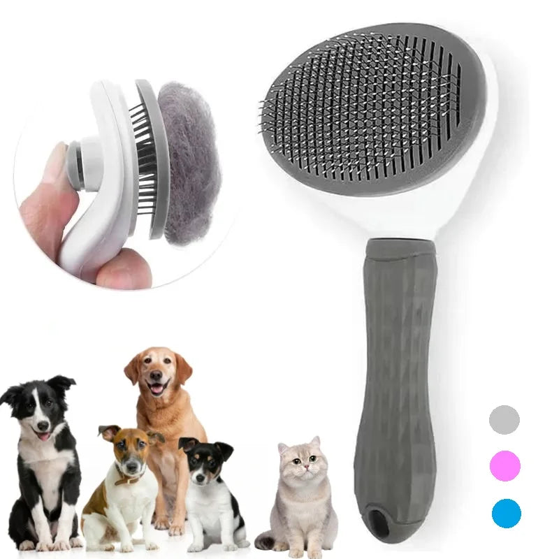 Cepillo para perros y gatos, peine de autolimpieza, removedor de pelo, herramientas de aseo, accesorios para mascotas