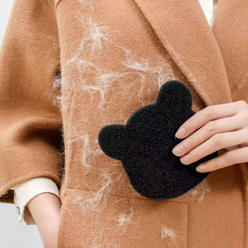 Recogedor de pelusas, remueve de pelo de mascota reutilizable, bolsa de lavandería con forma de oso, esponja de limpieza para ropa, sofá, gato, perro, casa