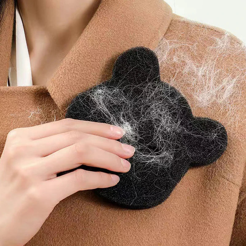 Recogedor de pelusas, remueve de pelo de mascota reutilizable, bolsa de lavandería con forma de oso, esponja de limpieza para ropa, sofá, gato, perro, casa